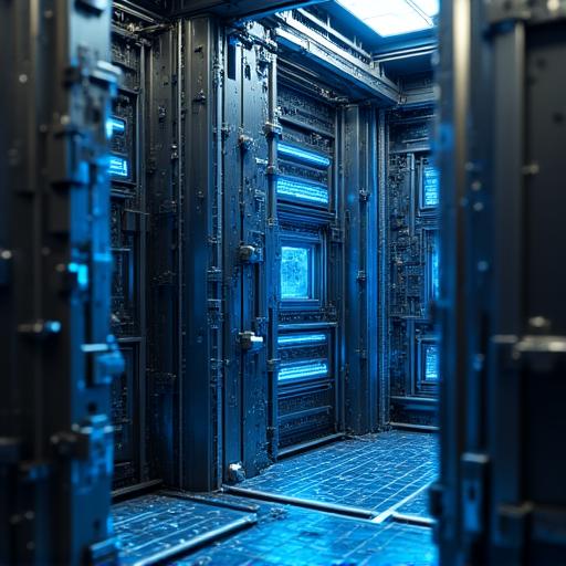 Abstract representation of a digital financial vault